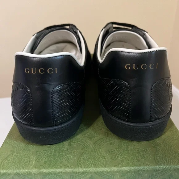 Gucci Black Logo-Embossed Sneakers - Picture 2 of 8